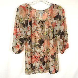 😀 3 for $20 Womens Size XS Ann Taylor LOFT Multicolor Floral Blouse Top